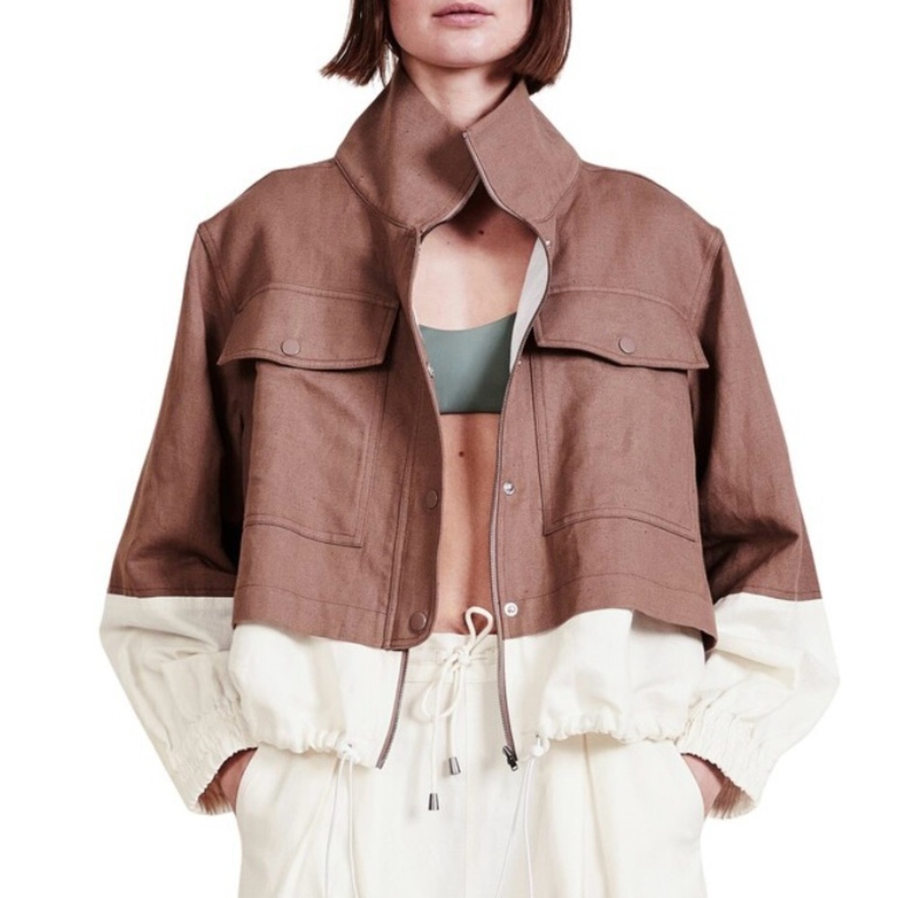 NWT Apiece Apart Selva Crop Linen & Cotton Windbreaker